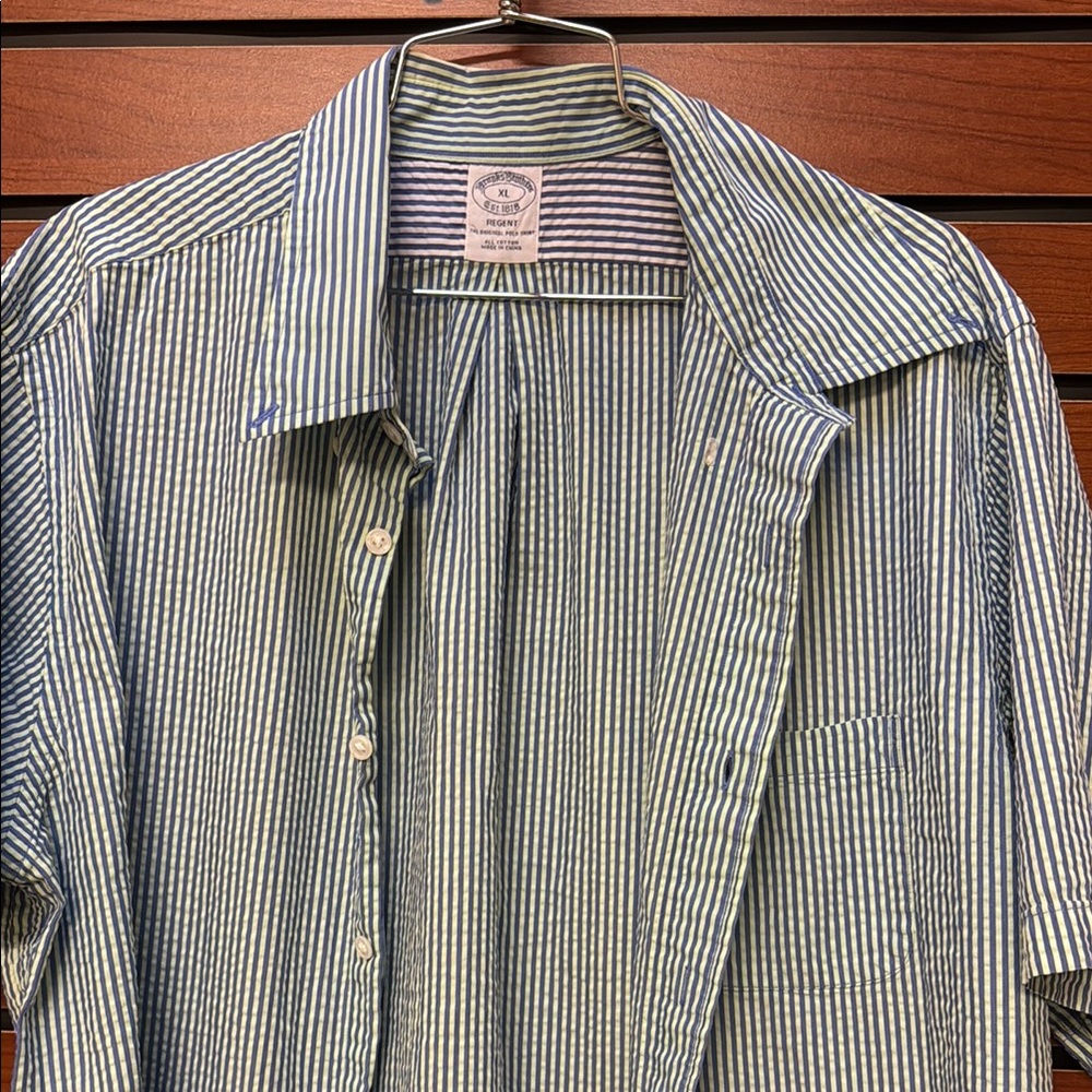 Green Striped Men's Shirt